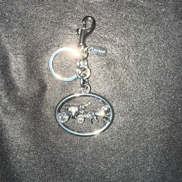 Metallic Keychain with Carriage Motif - Picture 3 of 3